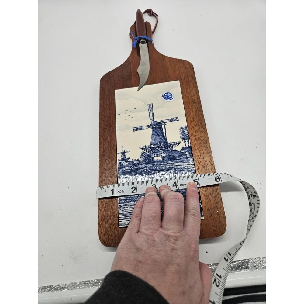 Delft Holland Wood Tile Cheese Cutting Board Trivet Ter Steege 14